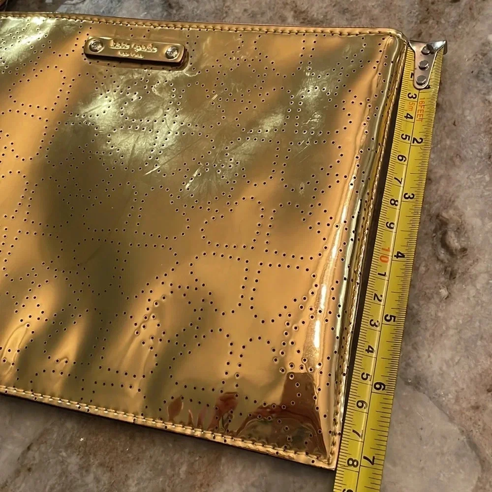 NWT Kate Spade Metro Spade Large Pouch Clutch in Gold